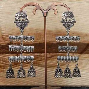 TRIPLE LAYERED TRIPLE JHUMKA EARRINGS - HQ