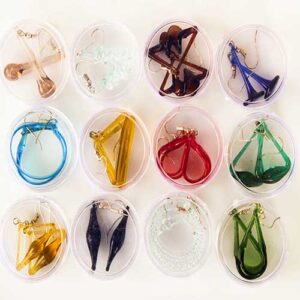 Glass Goa'n Fashion Glass Earrings - 12 PAIRS