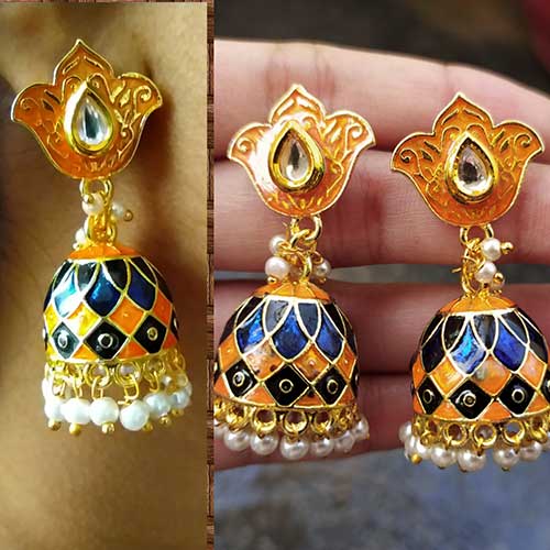 Buy Traditional Enamel Chandbali Earringshandmade Chandbali Online in India   Etsy