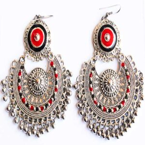 Authentic black and red chandbali ear rings