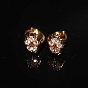 Flower with love symbol petals cz earrings