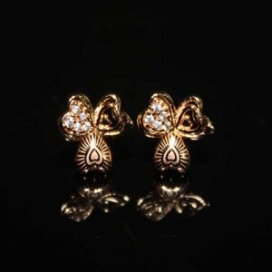 Total Fashion Tiny Triple Heart Shaped CZ Earrings