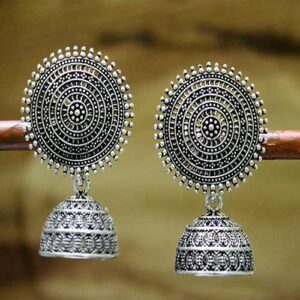 Traditional Oxidized Concentric Statement Jhumka Earrings