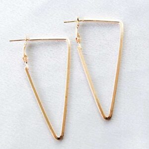 2.5 X 1.2" Gold Triangle Hoop Earrings