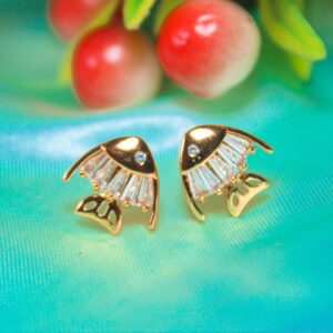 Amazing AD Stone Fish Stud Earrings