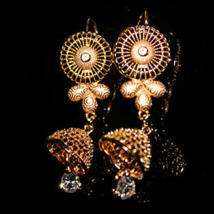 Trendy Gold Chakra Jhumka Earrings