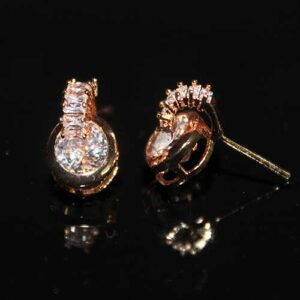 Beautiful Design Round AD Stone Stud Earrings