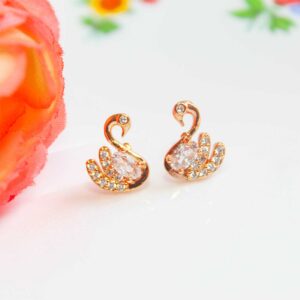 Beautiful AD Stone Swan Earrings