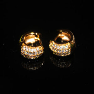 Elegant CZ Embedded Hoop Earrings