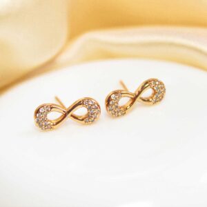 CZ Infinity Stud Earrings