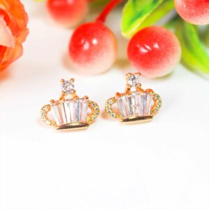 Beautiful AD Stone Crown Stud Earrings