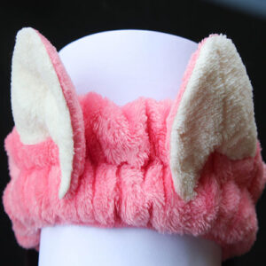 Cute Elastic Cat Ears Headbands for Women Makeup Face Washing Headband Facial Mask Headwrap Hairband Hair Accessory - Pink