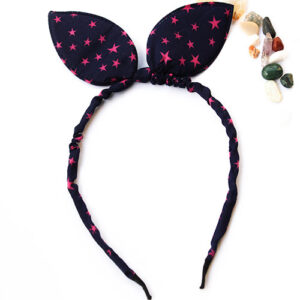 Rabbit Ears Bow Headband - Blue Star