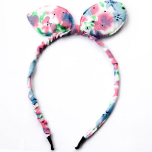 Floral Design Rabbit Ears Bow Headband – Multicolor