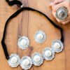 Silver Oxidized Floral Neck Piece + Earrings + Finger Ring Set