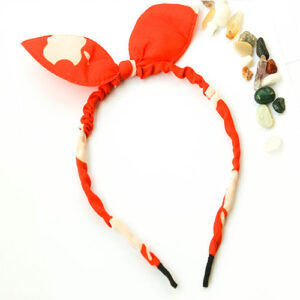 Rabbit Ears Bow Headband – Orange