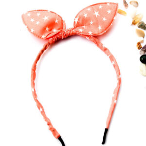 Rabbit Ears Bow Headband - Peach Star