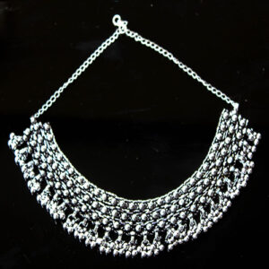 Silver Oxidised Dot Choker Necklace