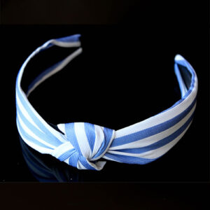 Straignt Striped Fabric Knot Hairband – Sky Blue