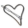 Lovely Heart Black Metal Minimalist Hair Clip for Women
