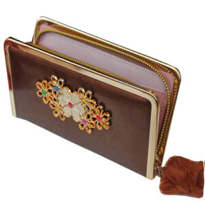 Beautiful Shiny Brown Party Wear Wallet - Image 2