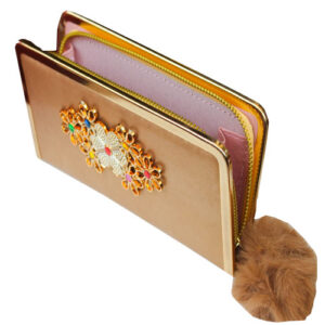 Beautiful Shiny Golden Party Wear Wallet - Image 2