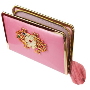 Beautiful Shiny Pink Party Wear Wallet - Image 2