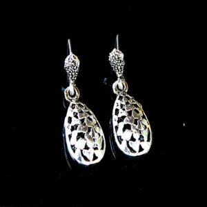 Artistic Ovel Silver Oxidized Earrings