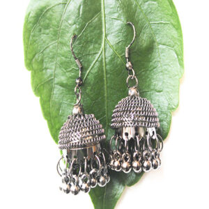 Charming Black Metal Jhumka Earrings