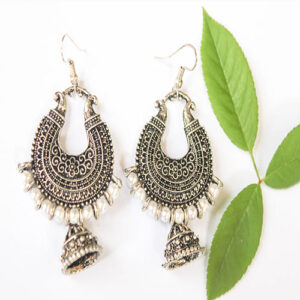 Chandbali With Small Jhumkas