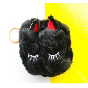 Black Sleeping Kitty Coin Pouch for Girls