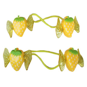 Cute Yellow Strawberry Shaped Designer Elastic Hair Band for Girls