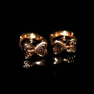 Lovely Small Artistic Double Heart Huggie Earrings