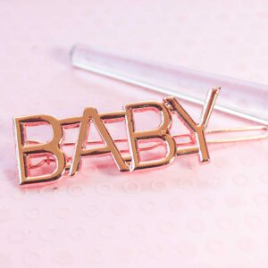 Letter Baby Minimalist Rose Gold Hair Clip for Women