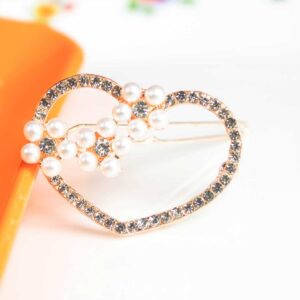 Cute Heart with Pearl Flowers Minimalist Hair Clip