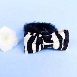 High Quality Cute Bow Tie Black & White Stripes Hair Band