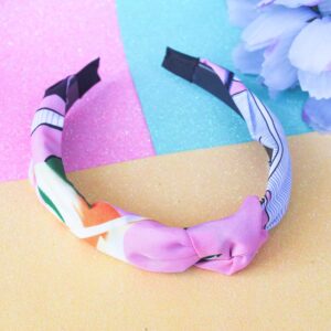 Latest Designer Baby Pink & Blue Stripes Hair Band