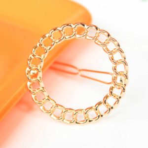 Stunning Trendy Chain Circle Gold Minimalist Hair Clip