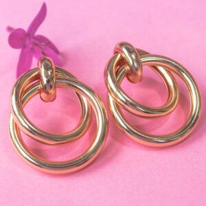 Elegant Double Hoop Gold Fashion Korean Earrings