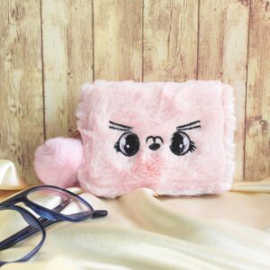 Cutest Pale Pink Cartoon Fur Wallet