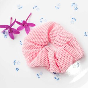 Cute Sweet Baby Pink Net Hair Scrunchies