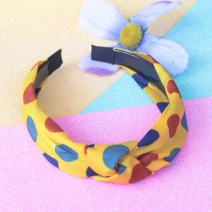 Latest Polka Design Yellow Hair Band