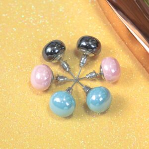 High Quality Cream Sky Blue & Black Stud Earrings Combo