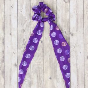 Ball Design Violet Long Tail Ponytail Scrunchie