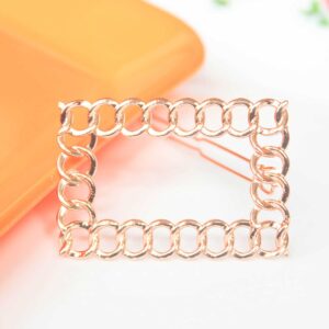 Elegant Chain Rectangle Rose Gold Minimalist Hair Clip