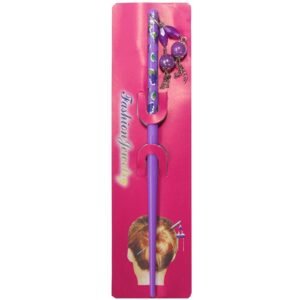 Multicolour Violet Handcrafted Ball Hair Juda Bun Stick