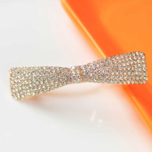 Trendy Stylish Sleek CZ Stone Embedded White Hair Clip