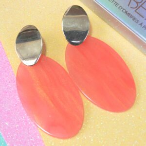 Ultra Stylish Ovel Shaped Pink Color Western Earrings