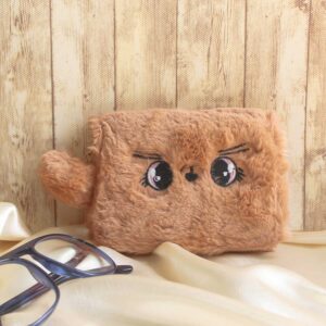 Cutest Chocolate Brown Cartoon Fur Wallet