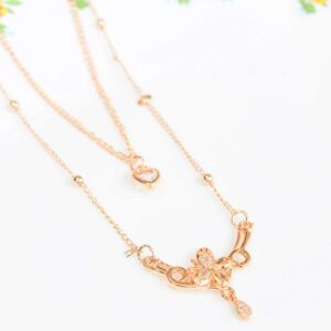 Alluring Gold Plated Double Chain with CZ Butterfly